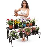 IRON LANDS OAK 2 Step 37 Spectacular 3 Feet Heavy Duty Metal Plant Stands Display Rack Indoor & Outdoor for Your Home Balcony