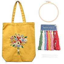 Kit da ricamo per borsa cosmetica, kit da ricamo e cucito, portamonete, trousse per il trucco, beauty case, borsa in tela con cerniera, motivo da ricamo, regalo per lei - Italia