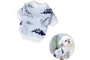 PLUSHCEWT Maglione per cani, maglione per cani e gatti autunnali e invernali, comodo e caldo, con adorabile motivo a cartoni animati, per cani e gatti di taglia piccola e media (bianco, XL)
