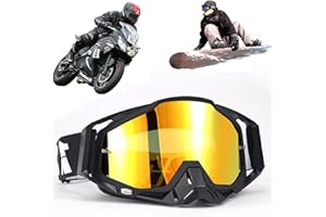 Yoihuqi Gafas Esquí, Gafas Moto Polvo, Gafas Snowboard Espejo, Dirt Bike Off-Road Goggles, Prueba Viento a Prueba de Polvo Gafas, para Bicicletas Montaña, Esquís o Cascos Abiertos