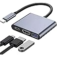 T Tersely USB-C to HDMI Multiport Adapter Cable with Charging Port, Type C 4K HDMI Converter, Hub with 100W PD Charging for iPhone, iPad, MacBook Pro Air, USB C to USB Port 3.0 Dongle 10Gbps