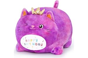 SNOWOLF 40cm Nettes Meer Plüsch Spielzeug Schöne Weiche Ozean Gefüllte Tier Plüschtiere Spielzeug Puppen Geschenke für Kinder Mädchen Zimmer Dekor (PurpleCat)