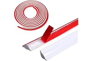 WMLBK Elastyczna listwa sufitowa, samoprzylepna, TPE, trójkątna, listwa ozdobna, ścienna, przypodłogowa, do krawędzi sufitowych, ścian i płytek, biała, długość 5 m, 27 mm x 20 mm