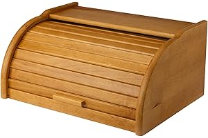 GALICJA Panera de madera Bretto – Panera moderna – Almacenamiento de pan – Panera de madera – Panera de madera – Panera de madera – Panera – Panera Retro – Caja de pan – 38 x 29 x 18 cm roble