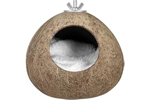 POPETPOP Nid pour Oiseaux Coquille De Noix Nid Suspendu Coque pour Perruches Et Hamsters Abri Confortable Et Artisanat Décoratif pour Jardin Et Maison