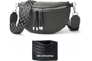 SOGYECS Bauchtasche Damen Veganes Leder Crossbody Bag Damen Umhängetasche Damen Klein Handytasche Zum Umhängen Dunkelgrau