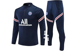 KOBZIO 2022 Paris Fußball Trainingsanzug ,Paris Trainingsanzug Anzug Paris Football Tracksuit Langarm-Sportbekleidung Atmungsaktives Sporttraining Fitness Laufanzug Kinder Jungen.