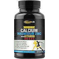 Naturals Fit Bone Care Capsules Calcium Magnesium Zinc Vitamins B12 And D3 Supplement For Bones Health And Strong Muscle (60 Veg Capsules)