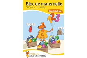 Bloc d'activités préscolaires à partir de 5 ans pour garçons et filles, livre garcon 4 ans - Chiffres et quantités, livre enfant 4 ans: Bloc de devinettes coloré - L'apprentissage ludique
