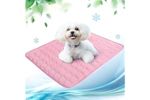 NIBESSER Tappetino Refrigerante per Cani Piccoli Tappetino Rinfrescante per Gatti Impermeabile Antiscivolo Tappeto Refrigerante Cane per Cuccia Casa Viaggio Macchina，S-50x40cm，Rosa