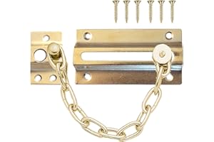 SOL Chaîne de sécurité pour porte d'entrée,Chaîne de sécurité en laiton et chrome pour porte, chaîne de porte UPVC, sécurité de porte d'entrée (laiton, 1 (une) chaîne de porte)