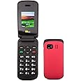 TTfone Flip TT140 Mobile Phone Camera Bluetooth Cheapest Folding Clamshell Phone, Red