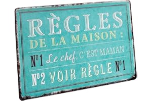 Hioni Regole Della Casa, Cartello in Metallo Pannello Poster Piastra Metallica Slogan Arte Decor Vintage Pr Casa Caffè Pub