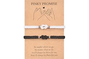 MANVEN Bracelet Couple Amoureux Kabbalah Porte-bonheur Nœud Je t'aime Cadeau pour Homme Femme Ami Amie Mari Fiançailles Saint-Valentin Noël Anniversaire