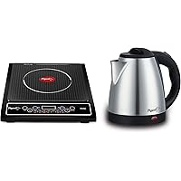 Pigeon by Stovekraft Cruise 1800-Watt Induction Cooktop (Black) + Pigeon by Stovekraft 12466 1.5-Litre Electric Kettle…
