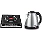 Pigeon by Stovekraft Cruise 1800-Watt Induction Cooktop (Black) + 12466 1.5-Litre Electric Kettle (Multicolor)
