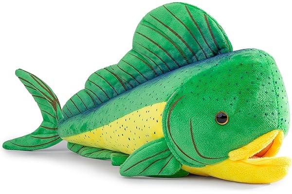 lilizzhoumax Mahi Mahi Jouet en peluche réaliste en forme de poisson en peluche avec tête de fantôme mignon et couteau super doux pour décoration d'intérieur Cadeau pour filles, garçons, bébés 45,7 cm