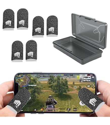 Manchons Gaming AFCJLTO - Lot De 4 Doigtiers Anti-transpiration Pour écrans Tactiles, Parfaits Pour PUBG, Tir Et Jeux Mobiles - 11