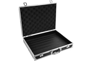 ERINGOGO Valigetta Per Strumenti Di Misura Scatola In Alluminio Con Serratura Scomparto Per Attrezzi Imbottitura In Gommapiuma Valigetta 28. 5X37X7. 5 Cm