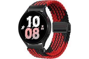 XMUXI 20mm Nylon Armband Kompatibel mit Samsung Galaxy 7/6/5/4 40mm 44m/FE/Galaxy 6 Classic/5 Pro/4 Classic, Magnet Sport Uhrenarmband für Damen Herren Elastische Geflochtenes