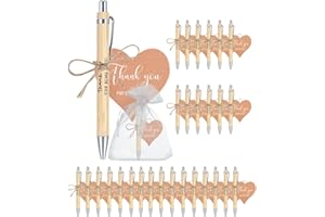 GIFTGEM Thank You Gifts For Women Men - 30 Sets Lucky Wooden Ballpoint Pen Wedding Favours, Wedding Gifts Ideas For Women Colleagues Nurses Teacher, Lucky Pen With Thank You Cards