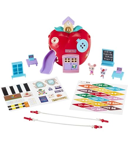 MOUSE IN THE HOUSE, 5 Figuras De Ratón, Con Puerta Mágica, Accesorios, Pegatinas Que Brillan En La Oscuridad, Modelos Aleatorios, Juguetes Para Niños A Partir De 3 Años, GIOCHI PREZIOSI, MUN03