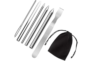 Namvo 4PCS 3 Sizes Paracord Stitching Needles with Smoothing Tool Set Stainless Steel Lacing Stitching Weaving Needle for DIY Craft Bracelets Weaving Laces Strings Clothing Decoration