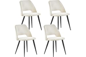 ANVOFONG Juego de 4 Sillas de Comedor,Silla de Cocina con Patas Independientes,Pana Silla Tapizada,Beige Silla de Salón,para el Comedor,Sala de Estar,Cocina,Dormitorio y Sala de Recepción.