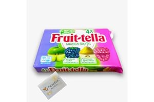 Fruit-tella Garden Fruits 4x 41g Kaubonbons + gratis Benefux. Erfrischungstuch