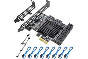 ACTIMED PCIe 8-Port SATA 3.0 Controller Card with Low Profile Bracket, Supports 8 Devices, Compatible with Windows, MAC, Linux