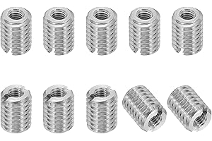 PATIKIL Insert Fileté Adaptateurs de Filetage de Réduction en Acier Inoxydable 316, 10 Pcs M6 x 1 Mâle vers M3 x 0.5 Femelle Écrou d'Insertion de Réparation, Fixateur 8mm