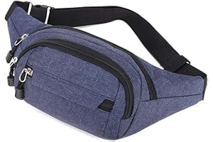 NAAPESI Riñonera Mujer Hombre con 4 Bolsillos con Cremallera, Mochila para Deportes Al Aire Libre, Impermeables con Correa Ajustable del, para Correr, Deportes, Senderismo, Unisex (Azul)