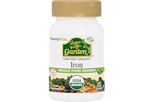 NATURE'S PLUS NaturesPlus Source of Life Garden Iron - 18 mg Organic Plant Based Gentle Iron Supplement, Highly Bioavailable - Vegan, Gluten Free, One A Day - 30 Capsules