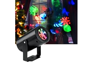 TSLBW Projektor LED na Boże Narodzenie, 36 folii, ruchomy wzór, na Boże Narodzenie, do użytku wewnątrz i na zewnątrz, na urodziny, wesele, imprezę, do ogrodu, na taras, okno, dekoracja bożonarodzeniowa