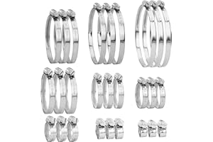 POFIBO 58Pièces Collier de Serrage Inox Set, 8-110mm Réglable Collier Serrage Metallique, Collier de Serrage pour Piscine, Machine à Laver, Jardin, Automobile et Mécanique