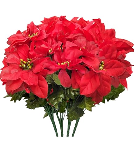Amazon.de: Seidenblumen Ro Weihnachtsstern 30cm wei LM Kunstblumen  knstliche Blumen Poinsettie knstlicher Weihnachtsstern