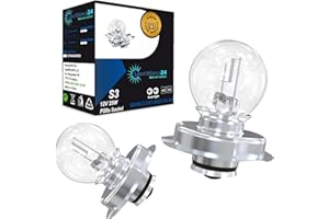 LIGHTWORLD24 WELT DER LICHTER LIGHTWORLD24 S3 P26s 12 V 25 W Scooter Moped Scooter Motorcycle Super Bright Headlight Lamp Front Headlight Bulbs Set of 2