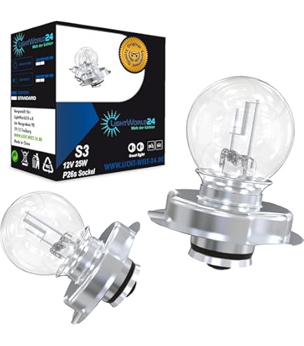 Lampadina Moto 6V 35W P26S - Per Faro Anteriore Di Ciclomotori E Scooter, Luce Incandescente