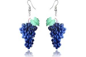 YONGHUI Personalised Fruit Drop Earrings For Women Ladies Girls Peach Mango Banana Cantaloupe Avocado Coconut Tree Grape Pear Grapefruit Hypoallergenic Earring Summer Jewellery Gifts Silver