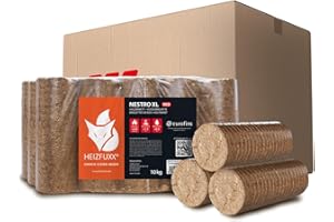 HEIZFUXX Holzbriketts Nestro XL Red Hartholzbriketts Kaminbriketts Ofenbriketts Brennholz Brikett Gluthalter 10kg x 3 Gebinde 30kg / 1 Karton Paligo