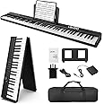 LEKATO 88 Key Folding Piano Keyboard, Semi-Weighted Keyboard with Sustian Pedal,Carry Bag,MIDI,Bluetooth,Split Function, Portable Digital Piano for Beginner Kids Adults