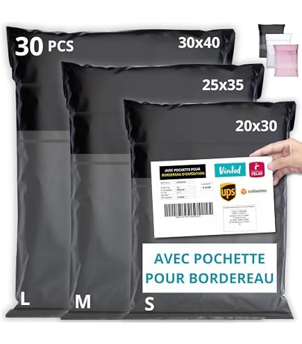 Pochette Envoi 30 Pochettes D'expédition Vinted 30x40cm - Opaques, Résistantes Et étanches - Idéal Vente En Ligne Pochette Expédition étanche
