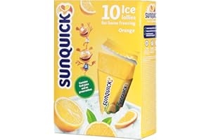 Sunquick Eis am Stiel zum Einfrieren zu Hause, 10 Stück Eis am Stiel, orange, 0,65 kg