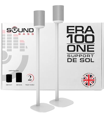 Supporto Per Altoparlante Goobay Per Sonos Era 100 – 71,5 Cm, Bianco, Gestione Cavi Nascosta, Carico 3kg