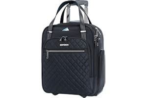 EMPSIGN Carry On Cabin Suitcase easyJet Underseat Approved Maximum Size Hand Luggage Case 2 Wheels Lightweight Bag 40x33.5x19cm, Black