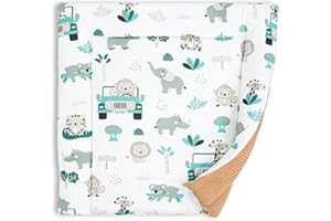 Wickelauflage Wickelunterlage aus Baumwolle 75x72 cm - Weich und waschbar Wickelunterlage für Babys Wickelmatte aus Stoff für Wickeltisch Wickelkommode oder Waschmaschine 75 x 72 Oeko-Tex Afrika