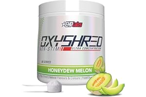 EHP LABS EHPlabs OxyShred Non Stimulant Thermogenic Pre Workout Powder & Shredding Supplement - Pre Workout Powder with L Glutamine & Acetyl L Carnitine, Energy Boost Drink - Honeydew Melon, 60 Servings
