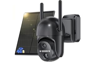 NUASI 4G LTE Cámara Vigilancia Exterior con SIM, 2K 360 Grados PTZ Camara con Panel Solar, PIR Detección de Movimiento, Visión Nocturna en Color, Audio Bidireccional, IP66 Impermeable