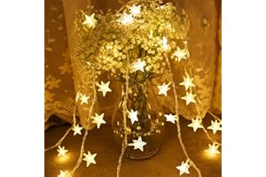 LiyuanQ Star Fairy Lights, 4M 40 LED Fairy Lights Battery Operated, String Lights Waterproof 2 Modes Indoor Outdoor Decorative Lights for Bedroom Christmas Garden Birthday Party Patio Valentine Warm