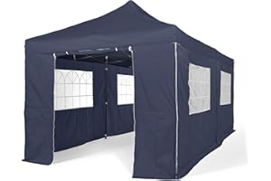 All Seasons Gazebos 3M x 6M Waterproof Gazebo Party Tent with Rustproof Frame and Wheeled Carry Bag (Navy Blue)